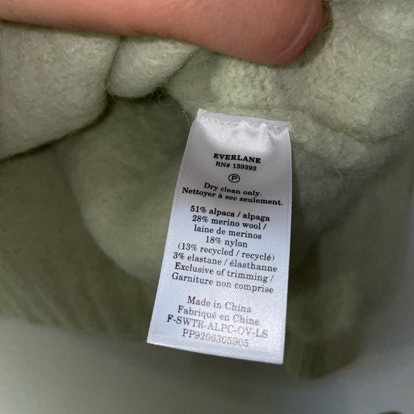 Everlane The Alpaca Crew Lime Green Sweater Size M - Picture 4 of 4